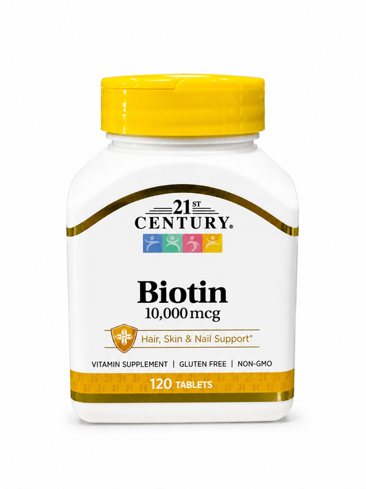 Biotina 10.000 mcg 21st Century – 120 Comprimidos