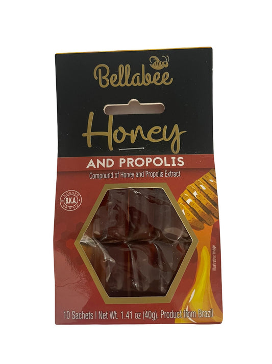 Embalagem de Mel com Própolis Bellabee em sachês, 40 g