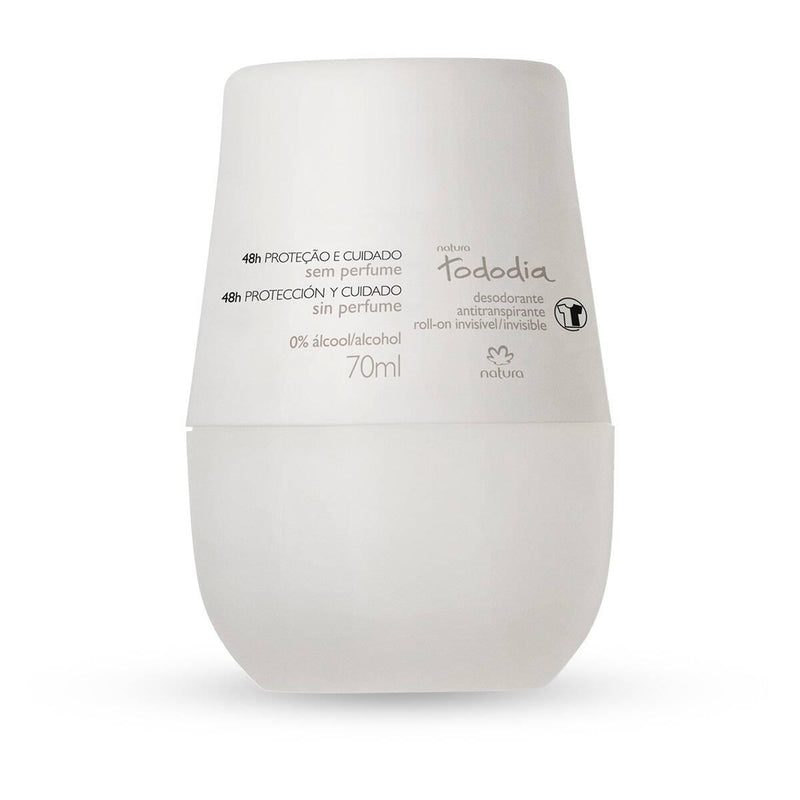 Desodorante roll-on Natura Tododia Sem Perfume 70 ml, frasco branco