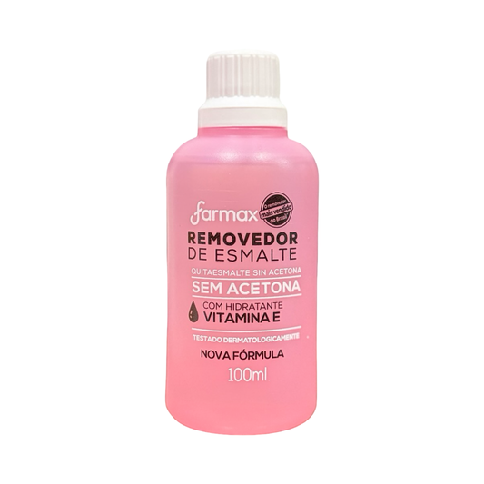 Removedor de Esmalte Farmax Sem Acetona com Vitamina E – 100mL