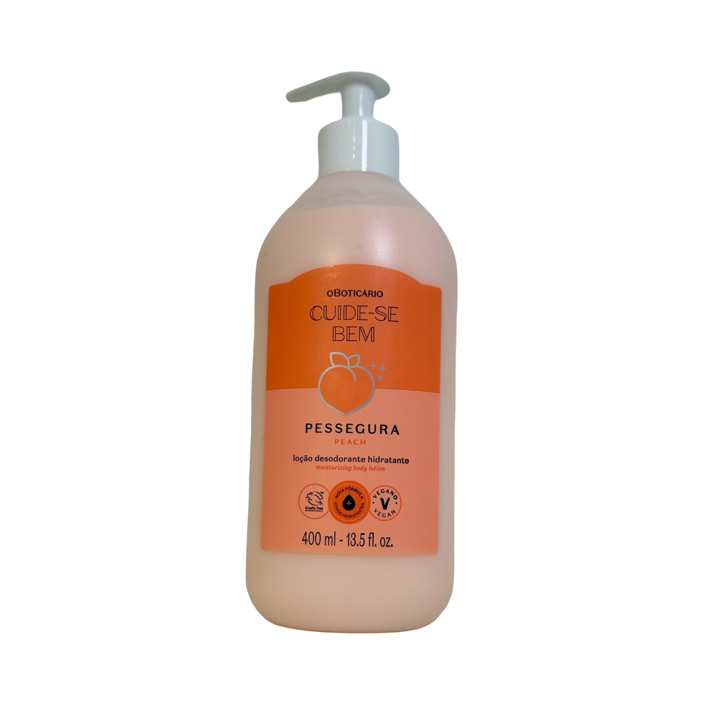 Loção Desodorante Hidratante Corporal O Boticário Cuide-Se Bem Pessegura – 400ml
