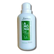 Frasco de 100 ml da Amônia Farmax 5,8%, solução à base de amônia, rótulo verde