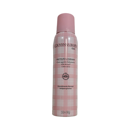 Desodorante Antitranspirante Aerossol Giovanna Baby Classic 48h Jato Seco – 150ml (90g)