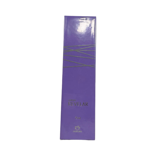 Caixa do perfume Natura Revelar 75 ml, embalagem lilás