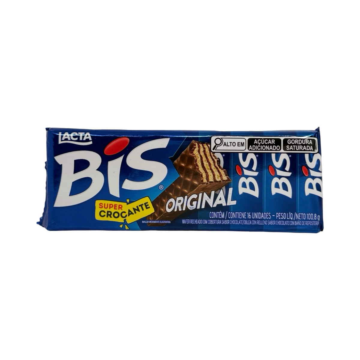 Wafer Lacta Bis Original Chocolate ao Leite 100,8g (16 Unidades)