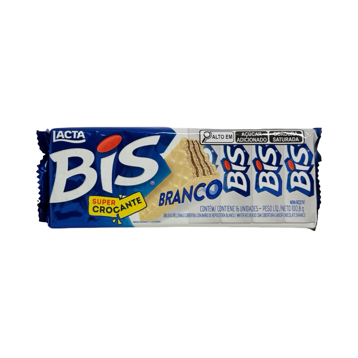 Wafer Lacta Bis Branco 100,8g (16 Unidades)