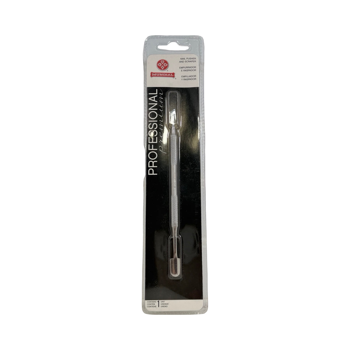 Espátula Empurrador e Raspador de Cutículas Mundial Professional Premium em Aço Inox