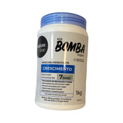Pote de 1 kg da Máscara Hidratante Salon Line S.O.S Bomba Original Crescimento, tampa azul