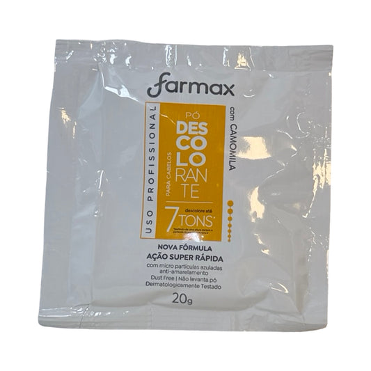 Sachê de Pó Descolorante Farmax com camomila ação super rápida 20 g