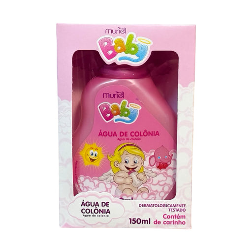 Água de colônia Muriel Baby Menina 150ml na caixa rosa com ilustração de anjinha