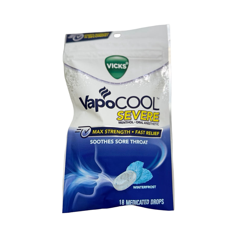 Pastilhas Vicks VapoCOOL Severe Winterfrost – 18 Unidades
