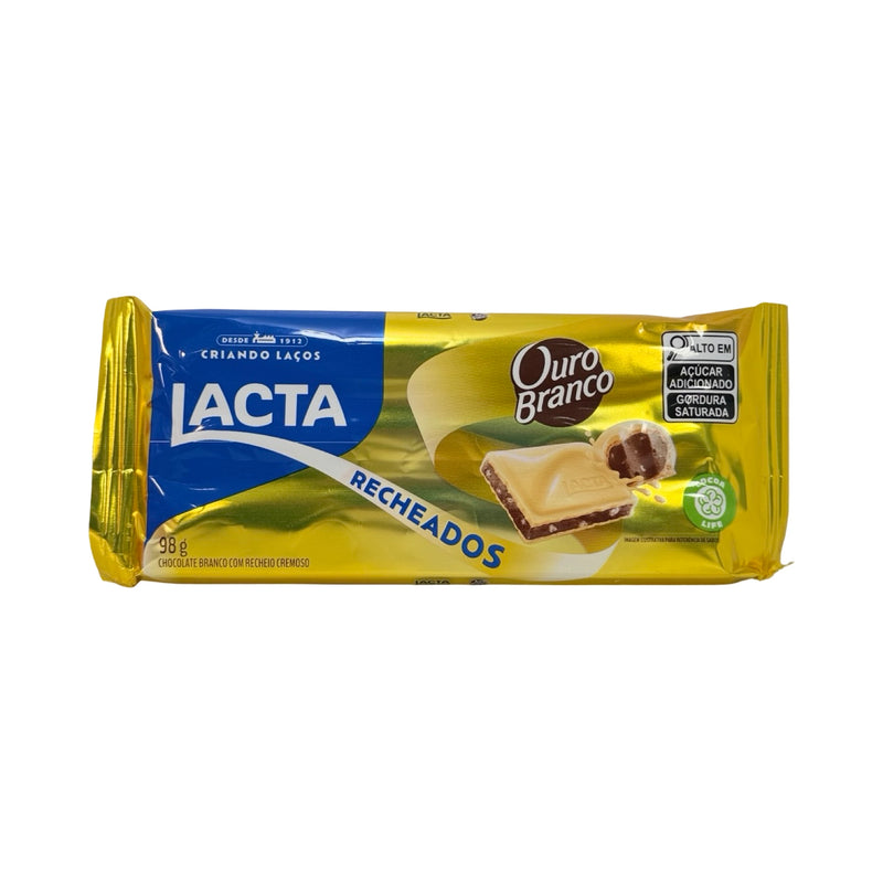 Barra de Chocolate Lacta Recheados Ouro Branco 98 g
