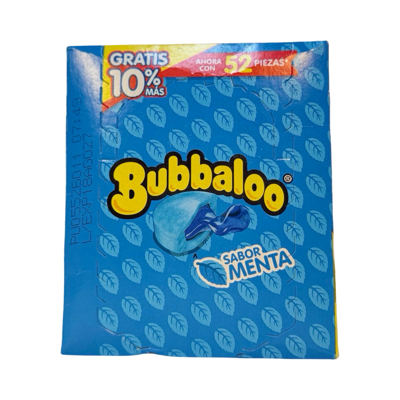 Chiclete Bubbaloo Menta – Caixa com 47 Unidades