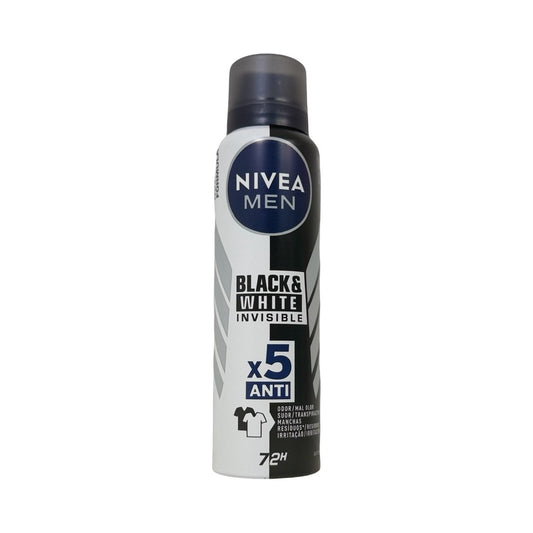 Desodorante Antitranspirante Aerossol Nivea Men Black & White Invisible 72h – Proteção 5 em 1