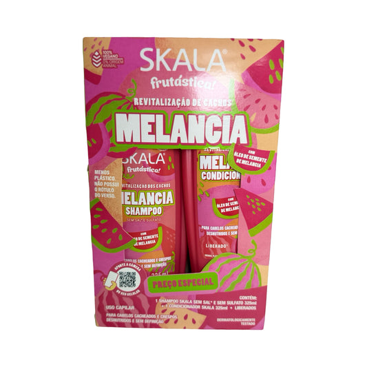 Skala Frutástica Melancia (Watermelon) Curl Revitalization Kit - Vegan Shampoo & Conditioner Set, 2 x 325ml