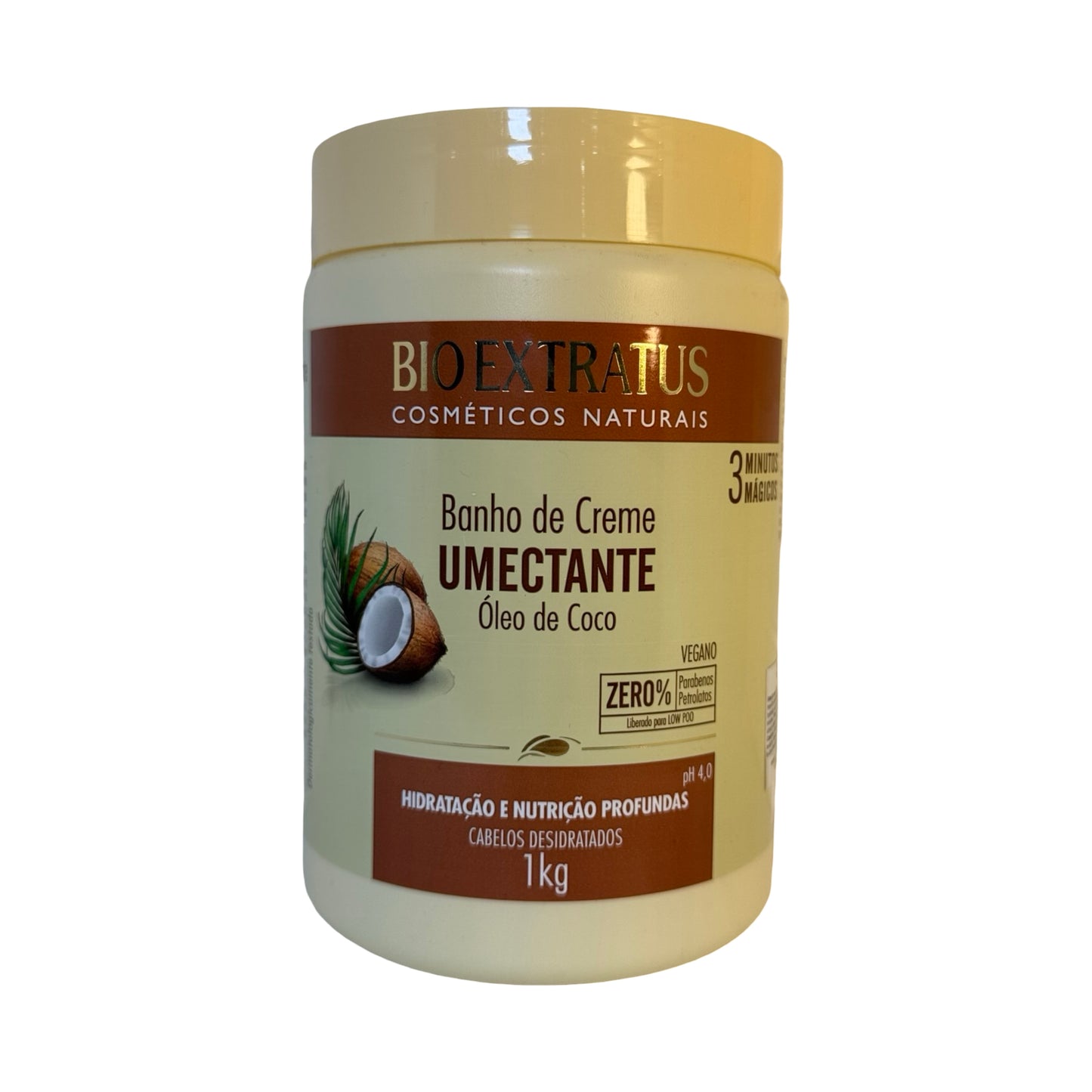 Bio Extratus Banho de Creme Umectante Óleo de Coco 1kg – Deep Hydration & Nutrition for Dry Hair