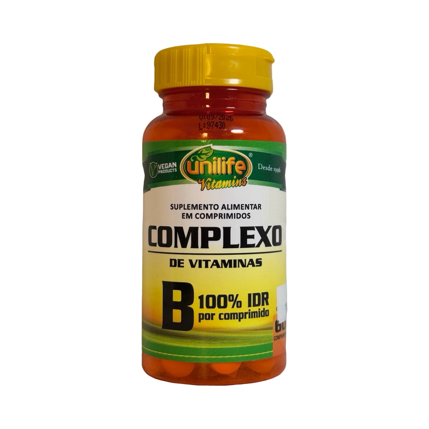 Unilife Complexo de Vitaminas B 60 Comprimidos – 100% IDR Vegano