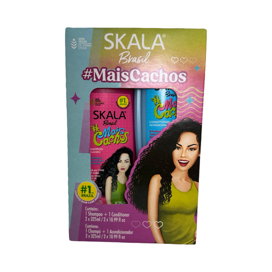 Skala Brasil #MaisCachos Curly Hair Set - Vegan Shampoo & Condicionador Duo, 2 x 325ml