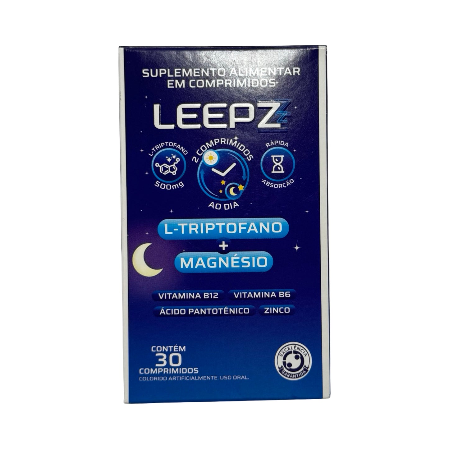 LEEPZZ Sleep Support Supplement - 500mg L-Tryptophan, Magnesium & Vitamin B-Complex - 30 Tablets