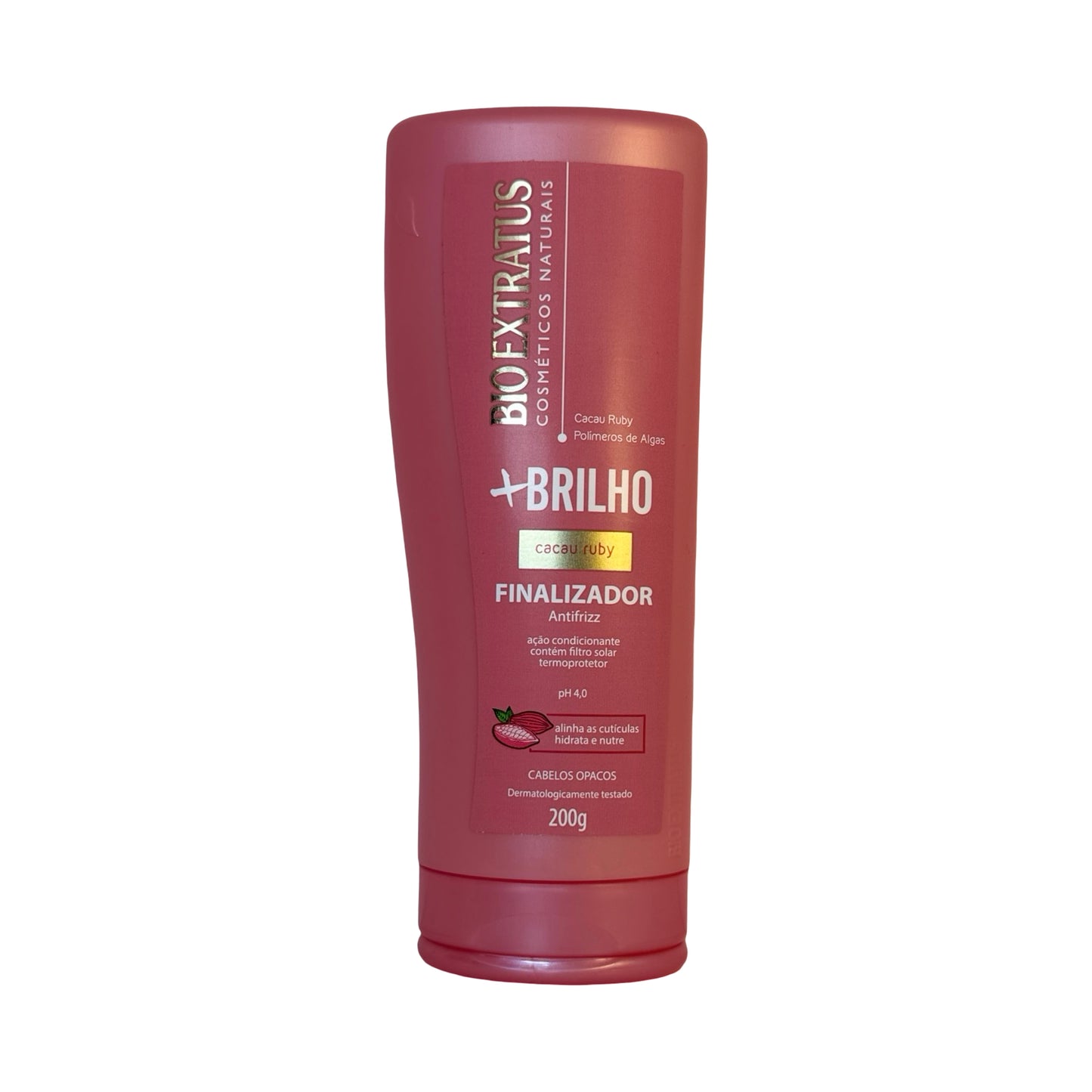 Bio Extratus +Brilho Cacau Ruby Finisher 200g – Anti-Frizz Leave-In for Shine and Hydration