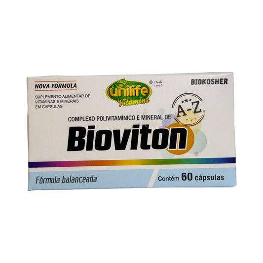 Unilife Vitamins Bioviton Completo Polivitamínico e Mineral de A a Z, 60 Cápsulas