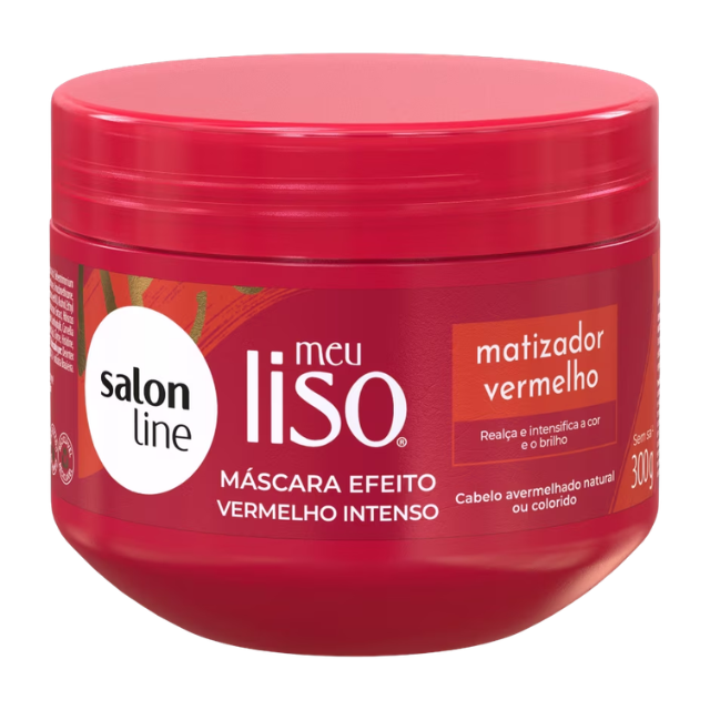 Pote vermelho da Máscara Matizadora Salon Line Meu Liso Efeito Vermelho Intenso 300 g