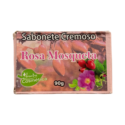Sabonete Cremoso Rosa Mosqueta Aroeira Cosmética – Tratamento e Hidratação 90g
