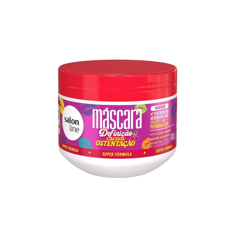 Pote da Máscara Salon Line Definição Cachos Ostentação 300 g, com tampa vermelha